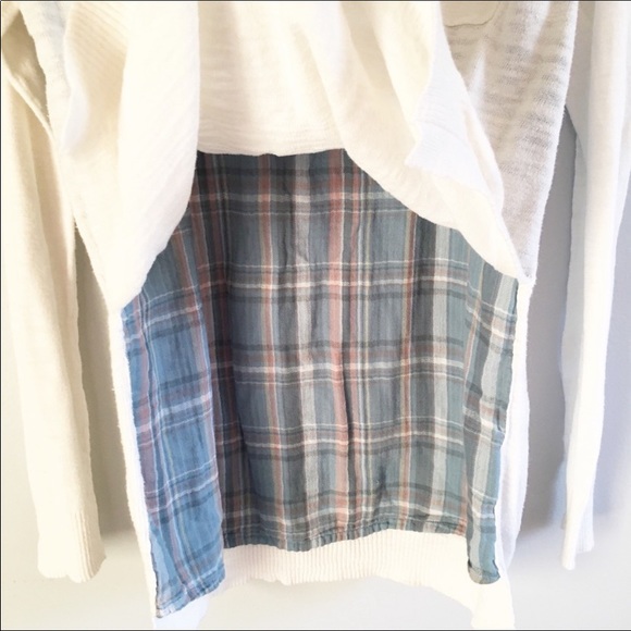 Anthro MOTH V-Neck Plaid Pullover Cardigan Sweater - Picture 5 of 10